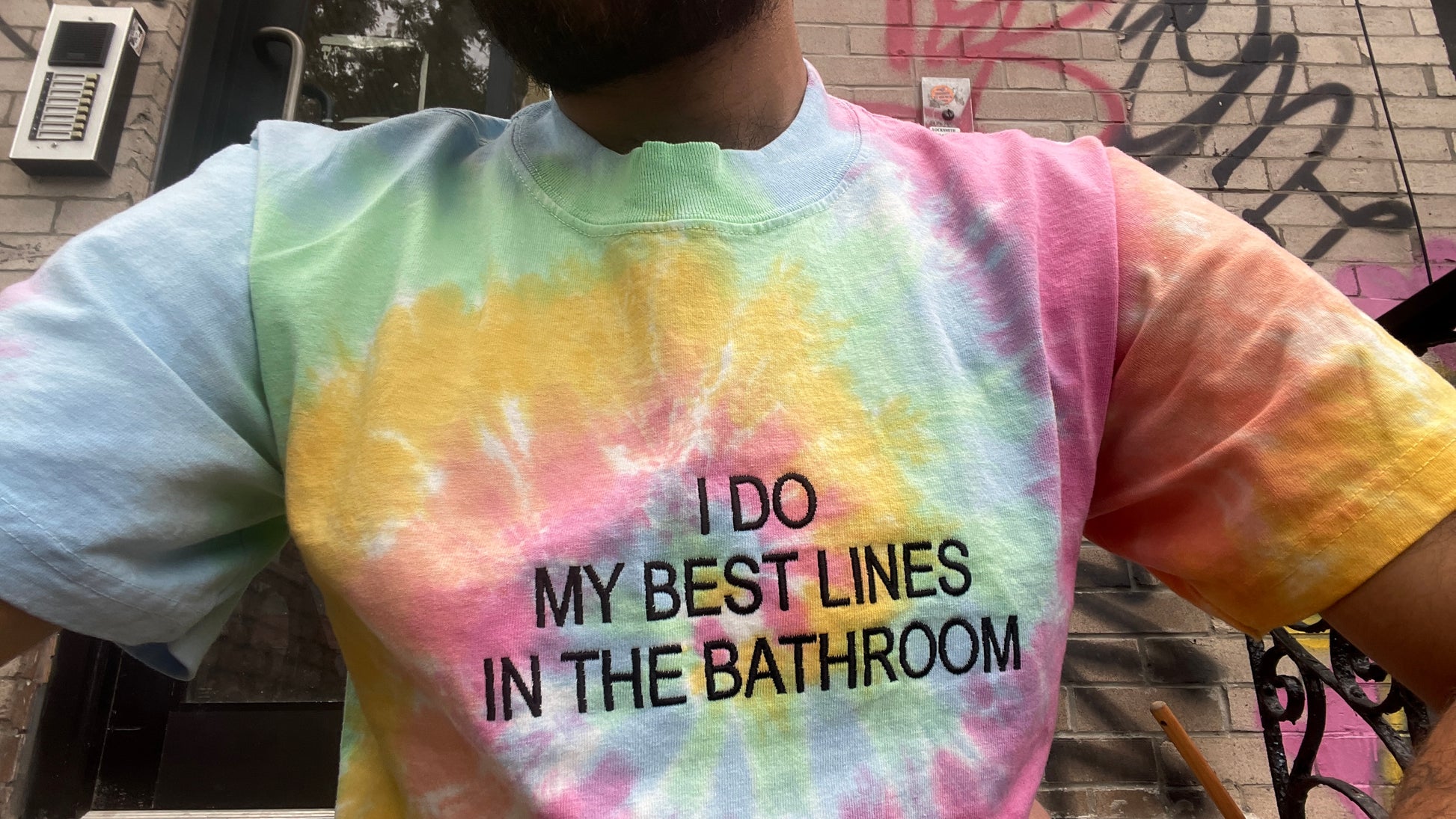lines tie-dye tee