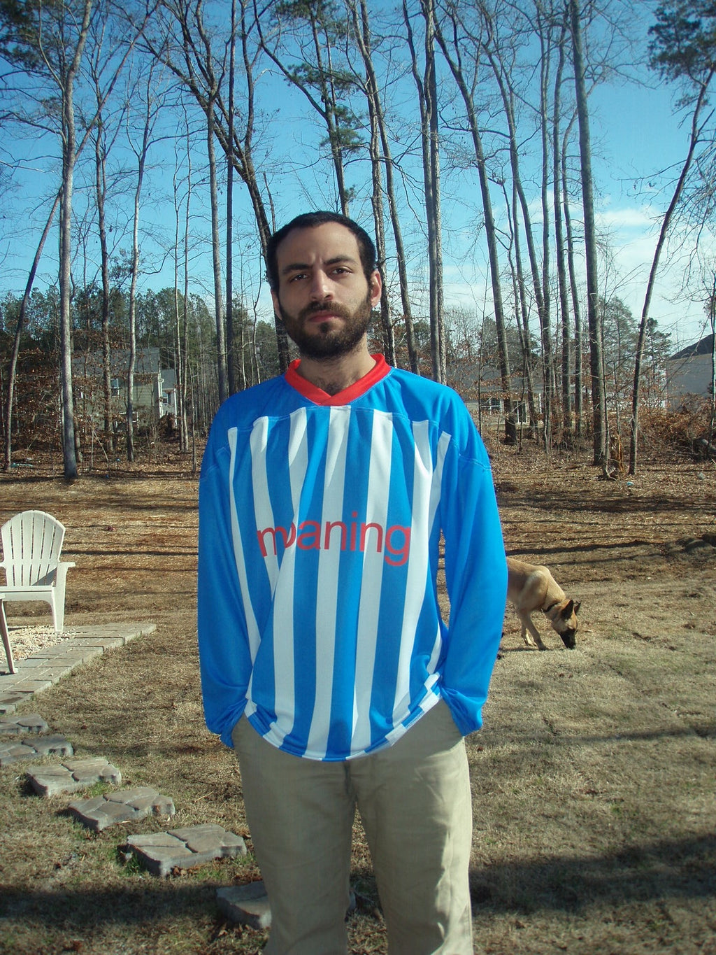 blue hockey jersey